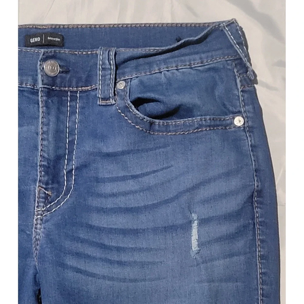 True Religion Geno Men's Relaxed Slim Fit Distressed Straight Leg Jeans‎ Size 36